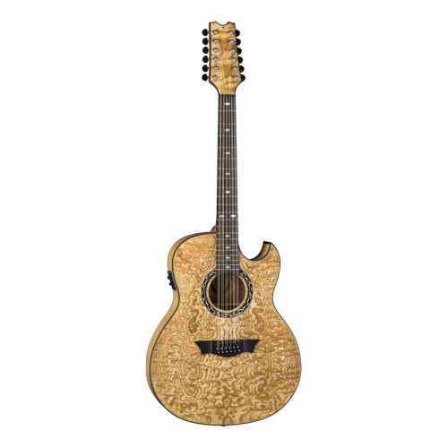 Dean Exhibition Quilt Ash 12 String Gloss Natural