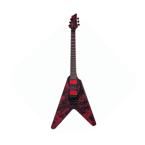 Schecter V-1 FR Blood Splatter