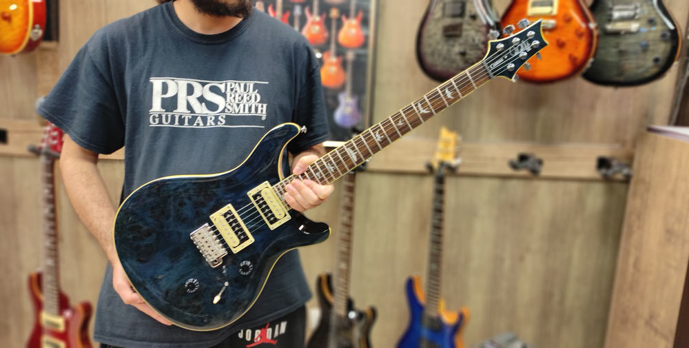 prs-se-custom-24-exotic-top-poplar-burl-whale-blue گیتار الکتریک پی آر اس PRS SE Custom 24 Exotic Top Poplar Burl Whale Blue